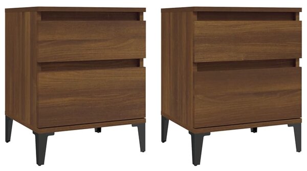 Bedside Cabinets 2 pcs Brown Oak 40x35x50 cm