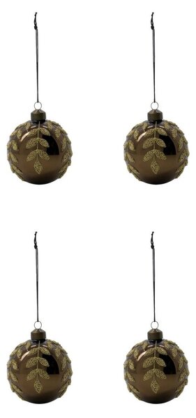 House Doctor Tani Christmas bauble Ø8 cm 4-pack Brown