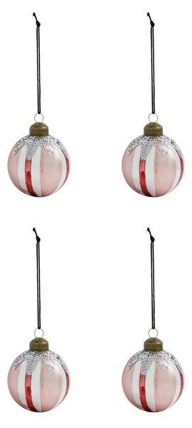 House Doctor Star Christmas bauble Ø6 cm 4-pack Red