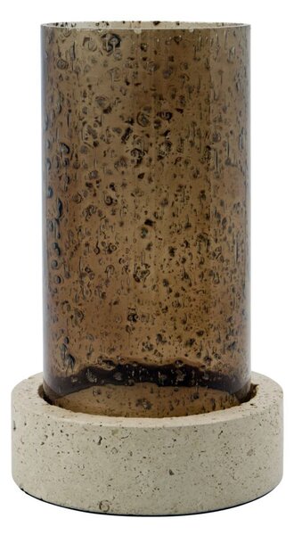 House Doctor Rivo candle holder 21.5 cm Brown