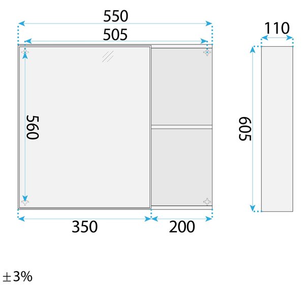 Bathroom furniture set with washbasin Gama T25023 HHL 60CM
