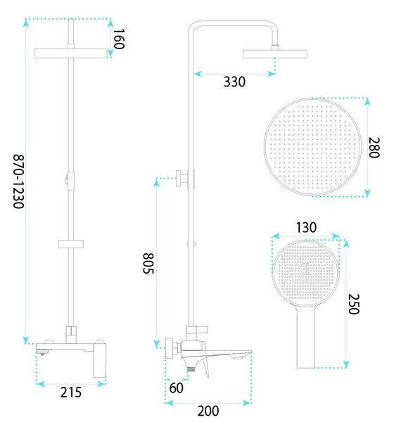 Shower set Rea Prime Chrome