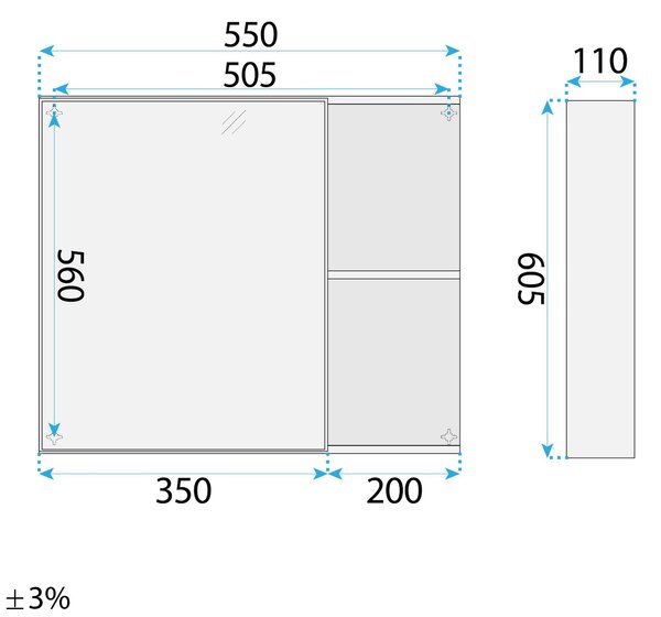 Bathroom furniture set with washbasin Gama T25023 QHM 60CM