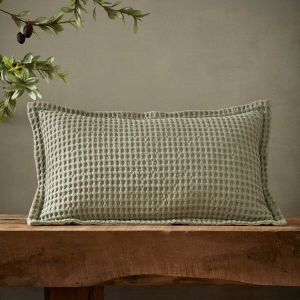 Pineapple Elephant Jaipur Waffle Filled Boudoir 30cm x 50cm Sage
