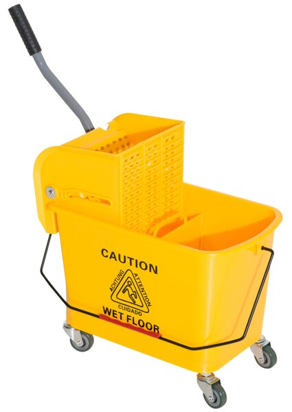 HOMCOM Mop Bucket With Wringer Como Mini Press 20L w/ caster wheels