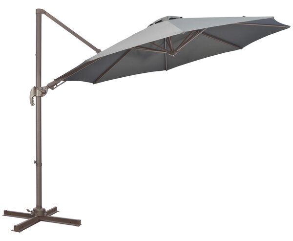 Outsunny Waterproof 3m Cantilever Parasol: 360° Rotating Hanging Sunshade, Aluminium Frame, 8 Ribs, Dark Grey Aosom UK