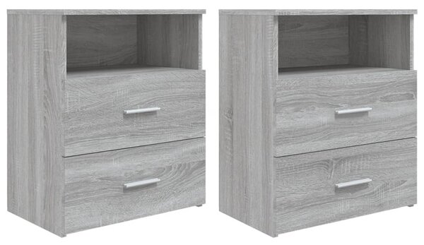 Bed Cabinets 2 pcs Grey Sonoma 50x32x60 cm