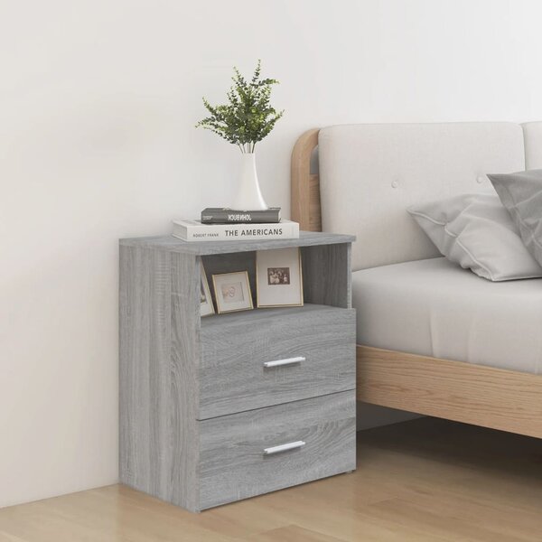 Bed Cabinets 2 pcs Grey Sonoma 50x32x60 cm