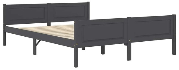 Bed Frame without Mattress Solid Pinewood Grey 120x200 cm