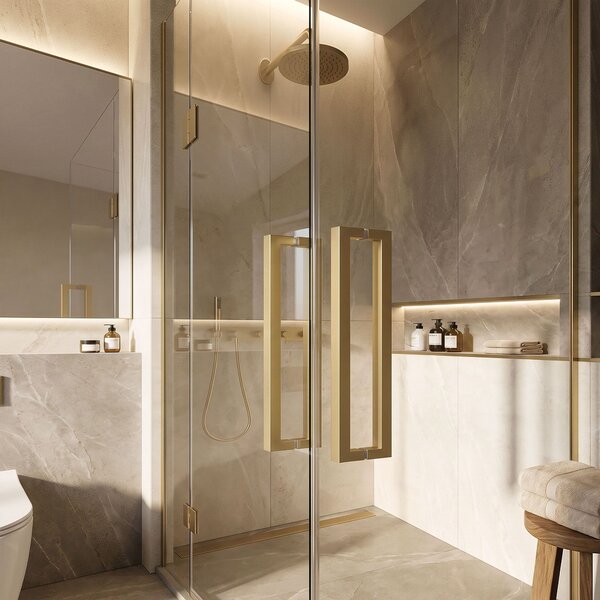 Shower door handle Rea 01 Brushed Gold