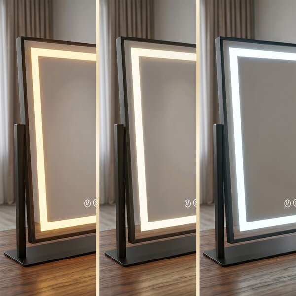 Mirror LED LUMI Black 30x40cm