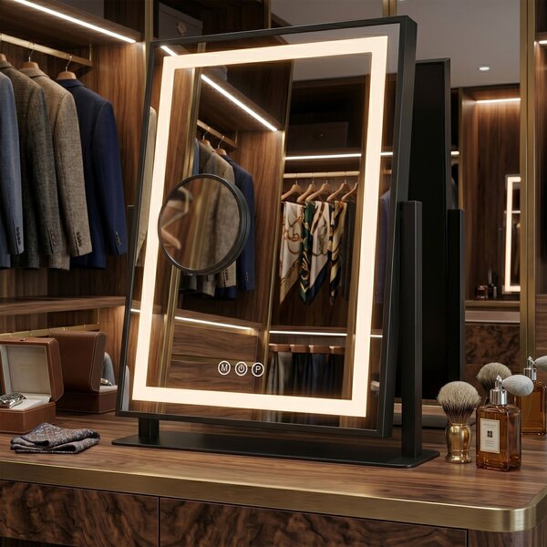 Mirror LED LUMI Black 30x40cm