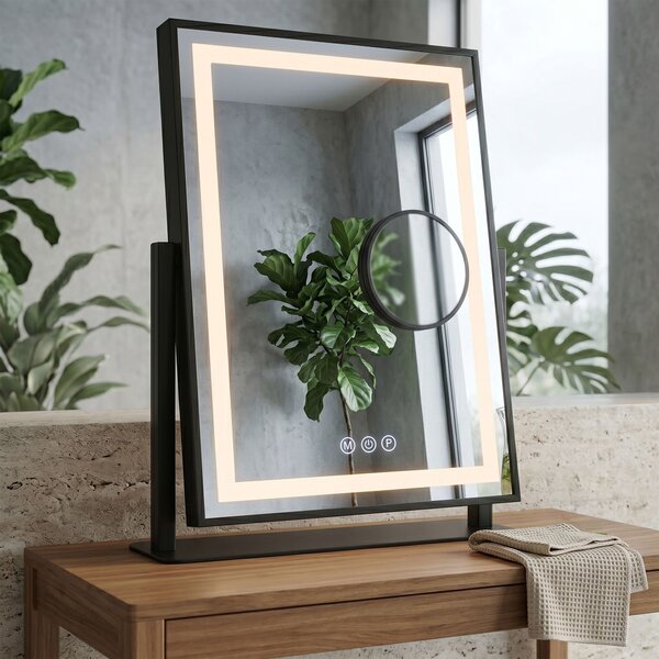 Mirror LED LUMI Black 30x40cm