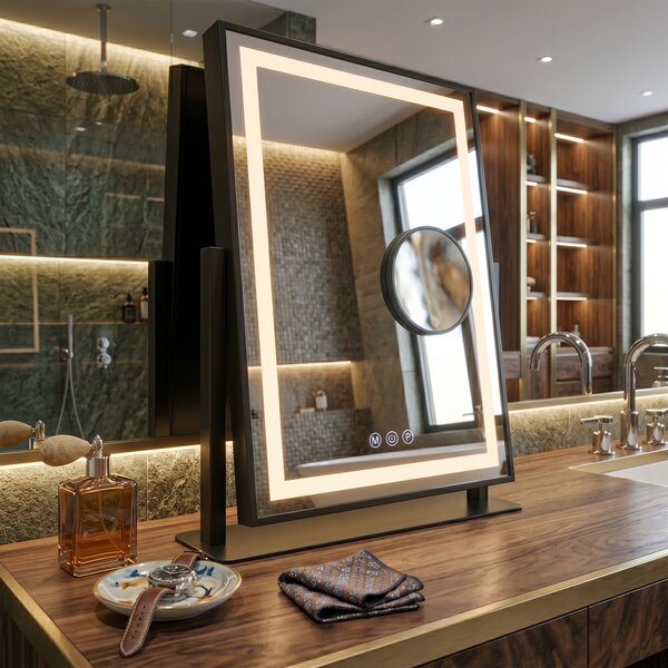 Mirror LED LUMI Black 30x40cm