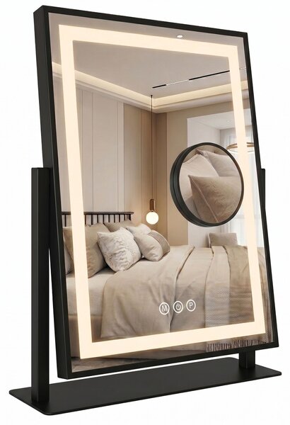 Mirror LED LUMI Black 30x40cm