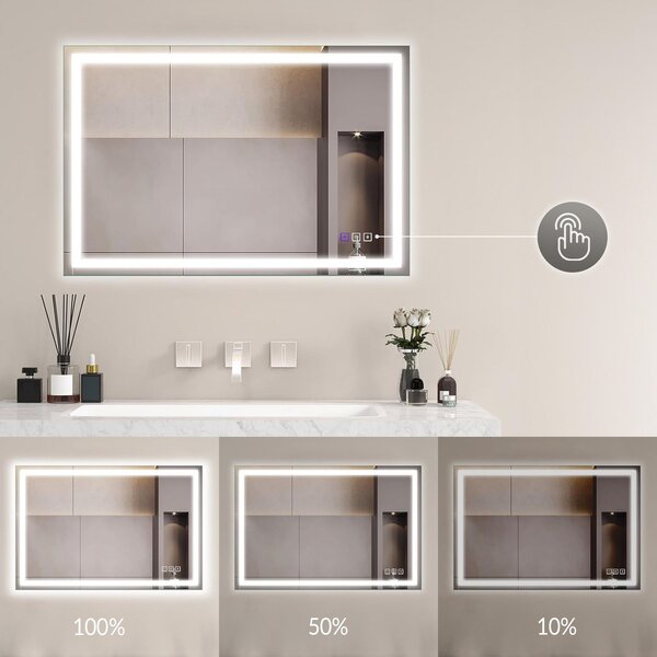 Mirror LED 90x60cm PRO SQR BLUETOOTH