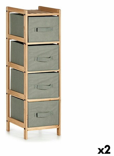 Chiffonier Grey Wood Textile 28 x 89 x 29,5 cm (2 Units)