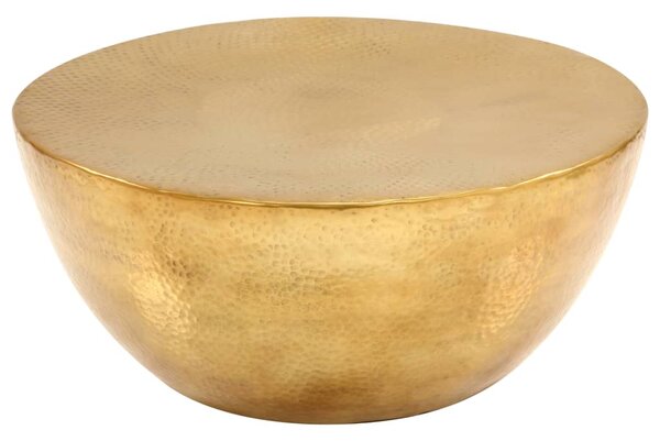 Coffee Table Hammered Aluminium 70x30 cm Brass