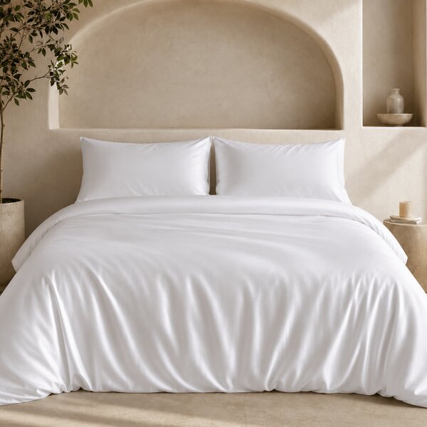 Ackly Bamboo White Duvet Cover Set, Double