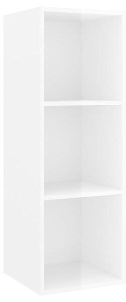 Wall-mounted TV Cabinet High Gloss White 37x37x107 cm Engineered Wood