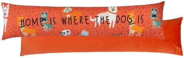 Furn. Home Is Where The Dog Is Draught Excluder Orange