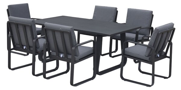 Babingley 6 Seater Dining Set Anthracite