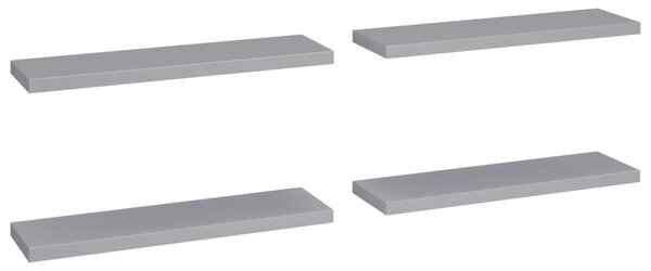 Floating Wall Shelves 4 pcs Grey 90x23.5x3.8 cm MDF