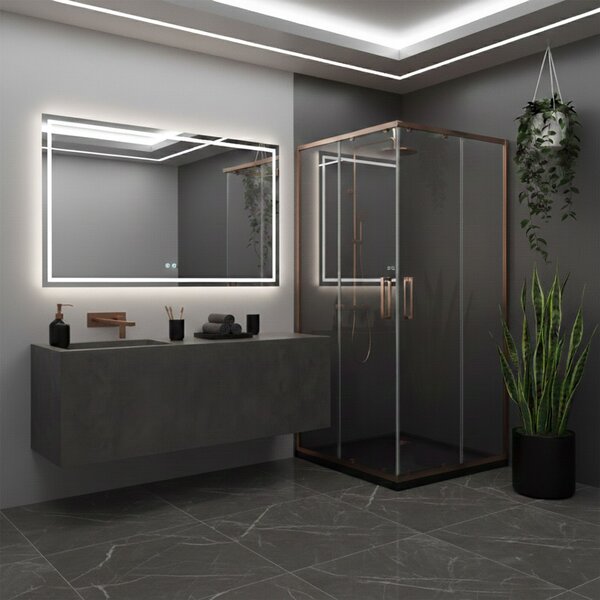 Shower enclosure Rea City 90x90 Brush Copper