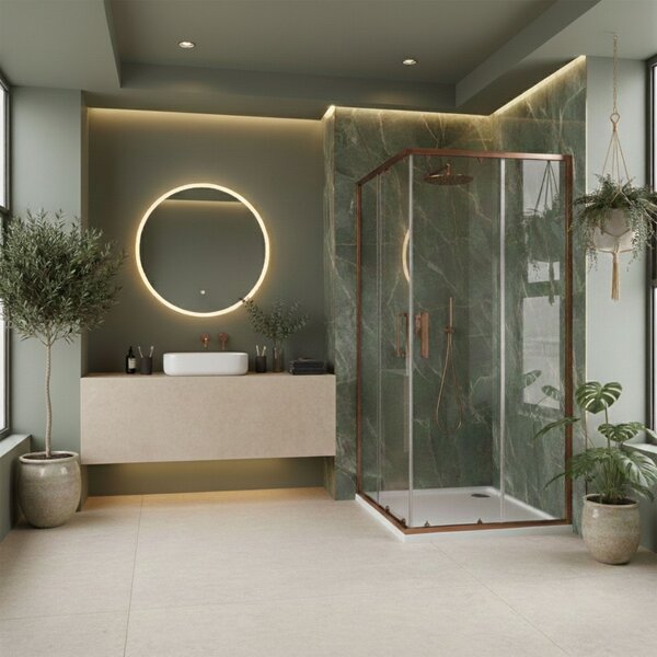 Shower enclosure Rea City 90x90 Brush Copper