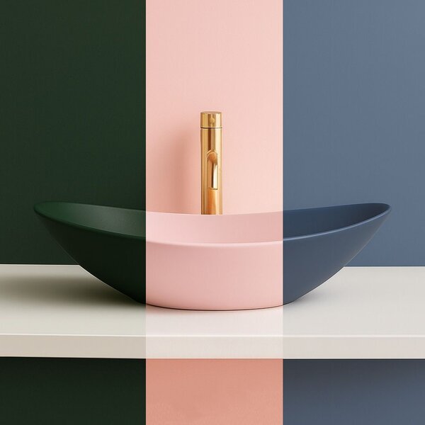 Countertop Basin Rea Royal Powder Pink Matt