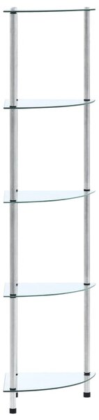5-Tier Shelf Transparent 30x30x130 cm Tempered Glass