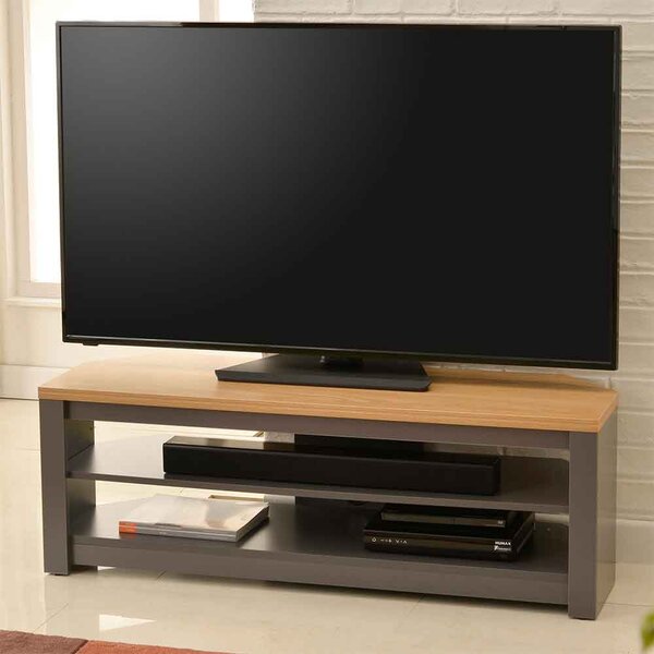 Midvale 1000mm Wooden TV Stand With 2 Shelves In Grey And Oak