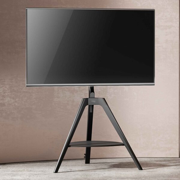 Tyler Floor Standing Wooden TV Stand With Shelf - Black