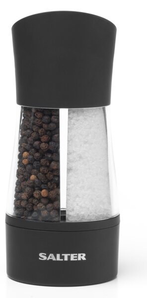 Salter 2 in 1 Dual Compact Mechanical Salt & Pepper Mill Black