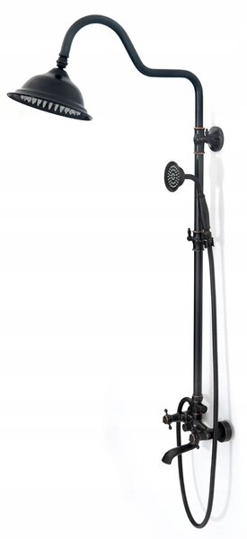 Shower set with shower spout Rea Retro Old Black