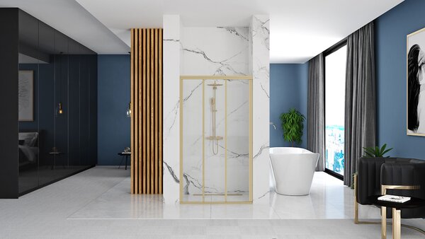 Shower doors Rea Alex 90 Gold Brush