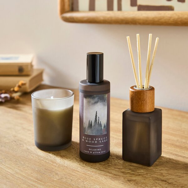 Blue Spruce & Sage Diffuser, Room Spray & Candle Gift Set