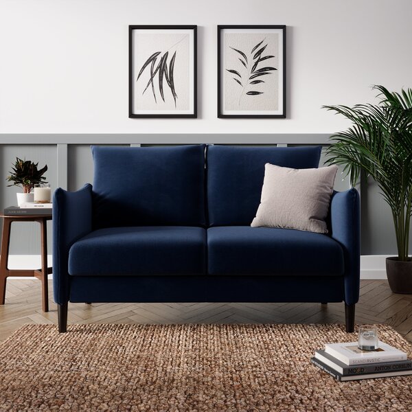 Brooke Velvet 2 Seater Sofa Indigo (Blue)