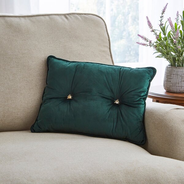 Ladybird Rectangle Cushion Emerald