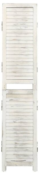 5-Panel Room Divider Antique White 178.5x166 cm Solid Wood