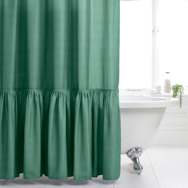 Heart and Soul Frill Long Shower Curtain Chive