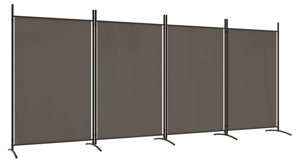 4-Panel Room Divider Anthracite 346x180 cm Fabric