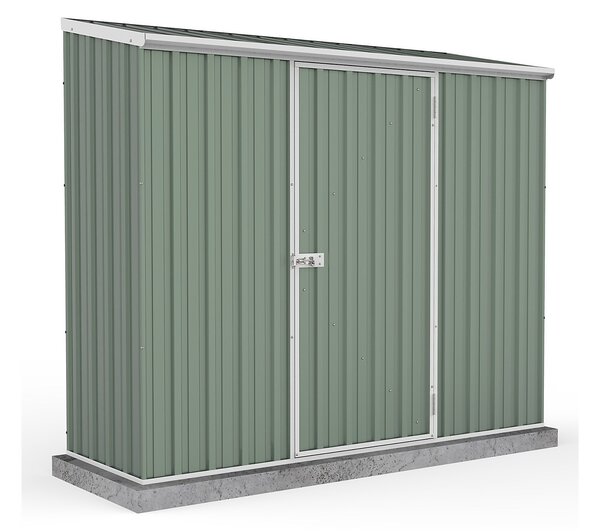 Absco 7.5x3ft Space Saver Metal Pent Shed - Green
