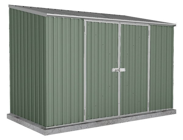 Absco 10x5ft Space Saver Metal Pent Shed - Green