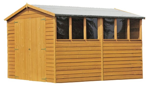 Shire 10x10ft Double Door Overlap Garden Shed - Including Installation