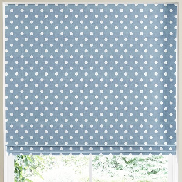 Cath Kidston Button Spot Made To Measure Roman Blind Blue
