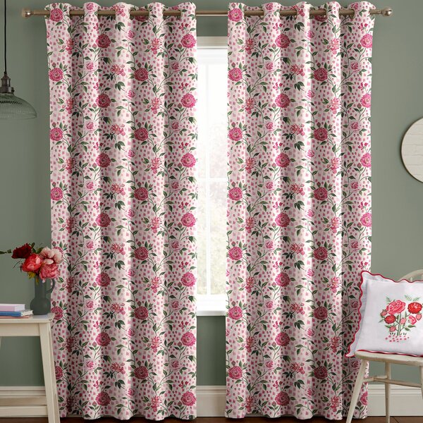 Cath Kidston Tea Rose Made To Measure Curtains Pink