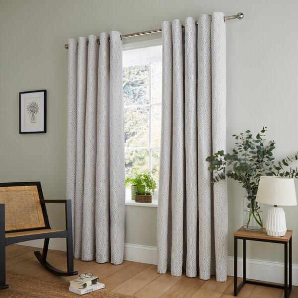Colvin Silver Eyelet Curtains Silver