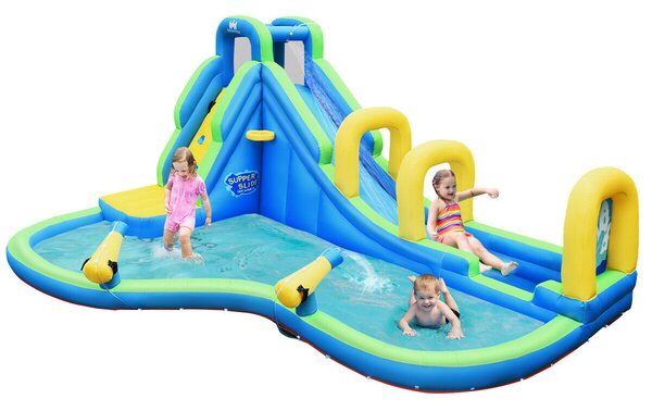 Costway Inflatable Slide with Splash Pool and Water Cannons