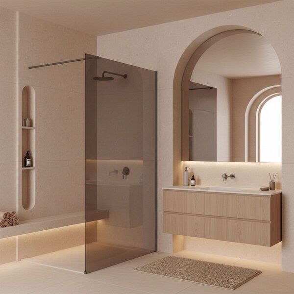 Shower screen Rea Flexi Brown / Titan 80